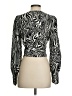 Saunders Collective Animal Print Black Long Sleeve Blouse Size 2 - photo 2