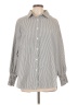 Unbranded Stripes Gray Long Sleeve Blouse Size L - photo 1