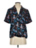 Thakoon 100% Polyester Floral Blue Short Sleeve Blouse Size 2 - photo 1