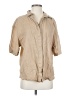Eberjey 100% Linen Tan 3/4 Sleeve Button-Down Shirt Size XS - photo 1