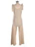 Polagram Metallic Tan Ivory Jumpsuit Size L - photo 2
