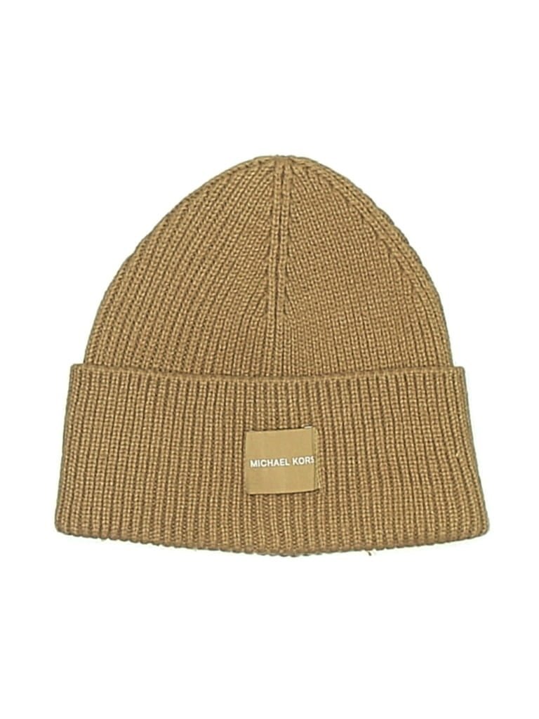 Pre-owned Michael Michael Kors Beanie Hat In Tan