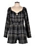 Slate & Willow Plaid Black Romper Size L - photo 1