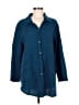 Focus 100% Cotton Blue 3/4 Sleeve Button-Down Shirt Size M - photo 1