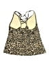 Aqua Green Animal Print Gold Swimsuit Top Size L - photo 2