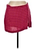 AFRM 100% Polyester Houndstooth Burgundy Casual Skirt Size M - photo 1