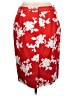 Talbots 100% Cotton Print Red Casual Skirt Size 10 - photo 2