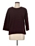 Lou & Grey Stripes Burgundy Pullover Sweater Size M - photo 1