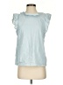 BCBGeneration 100% Cotton Blue Short Sleeve Top Size S - photo 1