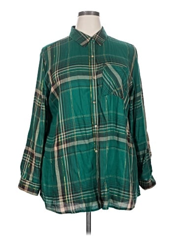 Cato 3/4 Sleeve Button-Down Shirt (view 1)