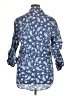 Zara Paisley Blue 3/4 Sleeve Button-Down Shirt Size XL - photo 2