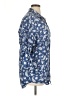 Zara Paisley Blue 3/4 Sleeve Button-Down Shirt Size XL - photo 4