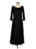 Nina Leonard Solid Black Casual Dress Size L - photo 1