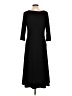 Nina Leonard Solid Black Casual Dress Size L - photo 2