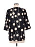 Unbranded Polka Dots Black 3/4 Sleeve Blouse Size M (estimated) - photo 2