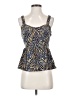 By Anthropologie Animal Print Zebra Print Blue Sleeveless Blouse Size S - photo 1