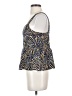 By Anthropologie Animal Print Zebra Print Blue Sleeveless Blouse Size S - photo 5