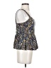 By Anthropologie Animal Print Zebra Print Blue Sleeveless Blouse Size S - photo 4