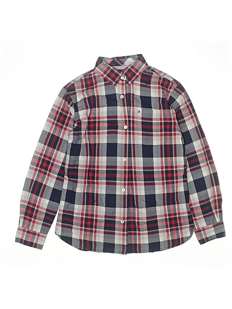 Pre-owned Tommy Hilfiger Kids' Long Sleeve Button Down Shirt In Red