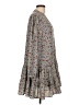 Entro 100% Polyester Print Gray Casual Dress Size L - photo 4