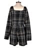 Slate & Willow 100% Rayon Plaid Black Romper Size XS - photo 2