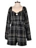 Slate & Willow 100% Rayon Plaid Black Romper Size XS - photo 1