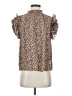 Sugarlips 100% Polyester Animal Print Brown Short Sleeve Blouse Size S - photo 1