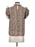 Sugarlips 100% Polyester Animal Print Brown Short Sleeve Blouse Size S - photo 2