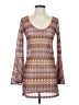 Assorted Brands Chevron-herringbone Brown Casual Dress Size S - photo 1