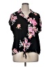Torrid 100% Rayon Floral Black Short Sleeve Blouse Size 1X Plus (1) - photo 1