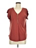 Green Envelope Burgundy Short Sleeve Top Size M - photo 1