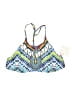 Red Carter Print Blue Swimsuit Top Size L - photo 1