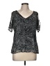 Milano 100% Polyester Black Short Sleeve Blouse Size M - photo 1