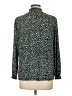 Anne Klein Animal Print Green Long Sleeve Blouse Size L - photo 2