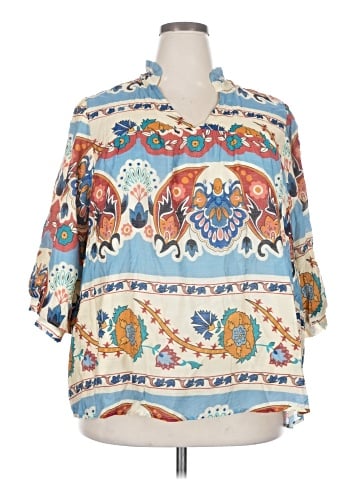 Umgee 3/4 Sleeve Blouse (view 1)