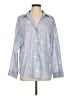 Unbranded 100% Polyester Floral Blue Long Sleeve Blouse Size L - photo 1