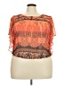 Live and Let Live 100% Polyester Orange Short Sleeve Blouse Size 2X - photo 1