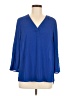 DR2 100% Polyester Blue 3/4 Sleeve Blouse Size M - photo 1