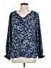 Jessica Simpson Blue Long Sleeve Blouse Size L - photo 1