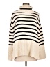 Gap 100% Cotton Stripes Ivory Turtleneck Sweater Size L - photo 1