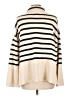 Gap 100% Cotton Stripes Ivory Turtleneck Sweater Size L - photo 2
