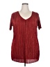 Evans 100% Polyester Red Short Sleeve Blouse Size 18 - photo 1