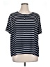 Banana Republic 100% Polyester Stripes Black Short Sleeve Top Size XL - photo 1
