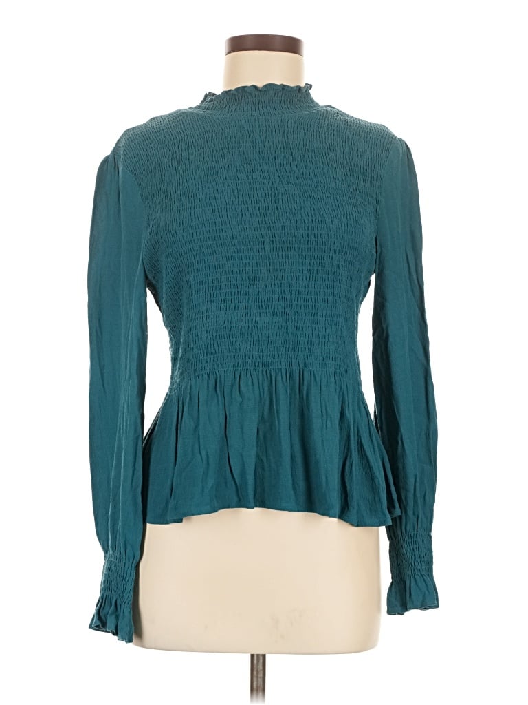 Pre-owned Karlie Long Sleeve Blouse In Blue