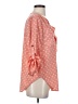 Dizzy Lizzy 100% Polyester Polka Dots Orange 3/4 Sleeve Blouse Size S - photo 4