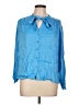 Zara Blue 3/4 Sleeve Button-Down Shirt Size L - photo 1