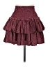 Reset 100% Polyester Tweed Burgundy Casual Skirt Size M - photo 1