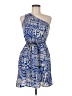 Francesca's 100% Rayon Graphic Blue Casual Dress Size M - photo 1