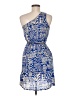 Francesca's 100% Rayon Graphic Blue Casual Dress Size M - photo 2