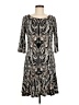 Connected Apparel Paisley Gray Casual Dress Size 8 - photo 1